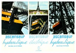 Postcard  France Paris Eiffel Tower Elevator multiview