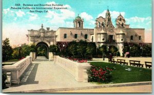 Russian & Brazilian Bldg Expo Panama California Expo San Diego UNP Postcard J10