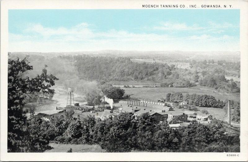 Moench Tanning Co. Gowanda NY New York Aerial AD Unused Vintage Postcard D73