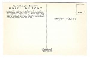 Du Pont Hotel Wilmington DE DuPont Night View Vtg Postcard