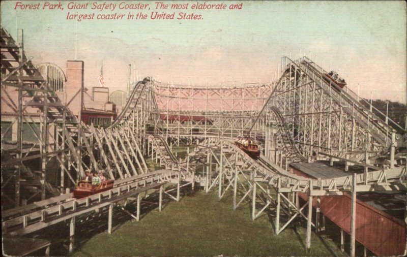 Roller Coaster Forest Park Chicago IL? 1913 Used Postcard
