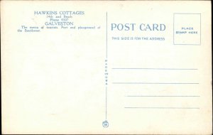Galveston TX Hawkins Tourist Camp Gas Station c1920s-3s Postcard