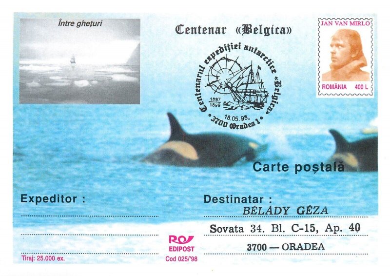 Belgica expedition centennial anniversary lot of 19 postal cards Romania 1998