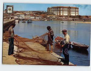 Postcard Panoramic view of the river Ave. Convent of Saint Clara, Portugal