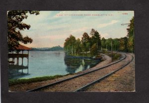 NC Lakewood Park Railroad Train Tracks Charlotte North Carolina Postcard