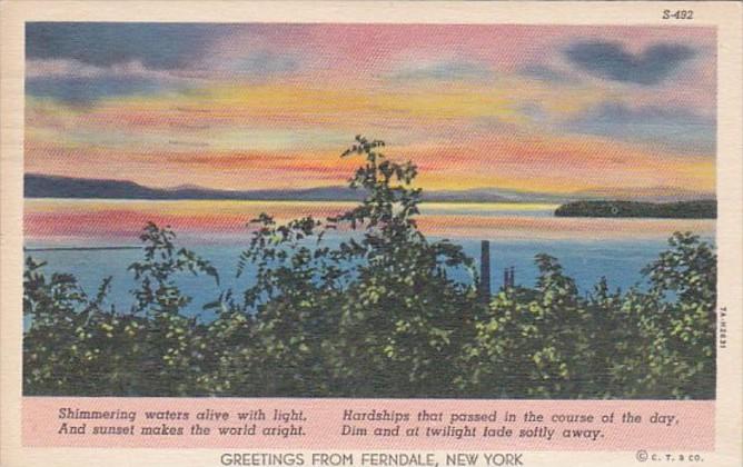 New York Greetings From Ferndale 1940 Curteich