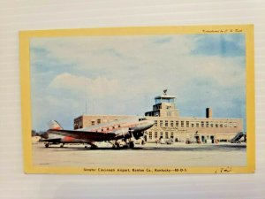 Greater Cincinnati Airport Kenton County Kentucky VTG Postcard 1953 Airplane 564