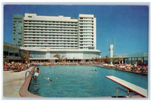 c1960s Eauville Luxurious Hotel In Miami Beach Florida FL Unposted Pool Postcard