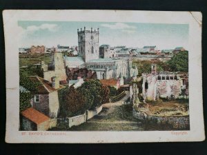Wales Postcard - St Davids Cathedral - Pembrokeshire Dated 1905 PC394
