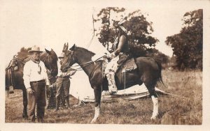 RPPC PRESIDENT ROOSEVELT AT INDIAN RESERVATION REAL PHOTO POSTCARD (c. 1910)