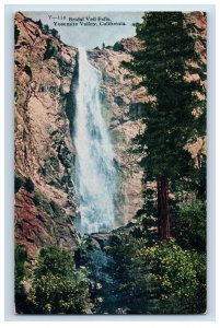 Vintage Bridal Veil Falls Yosemite Valley California Postcard P148