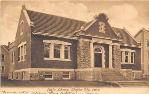 Library Charles City Iowa 1907 postcard