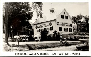 Vtg 1970s Bergman Sweden House East Wilton Maine ME Postcard