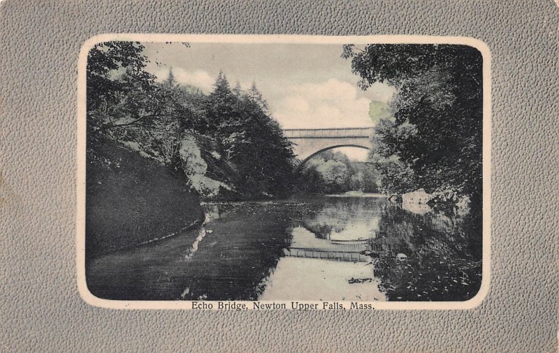 Echo Bridge, Newton Upper Falls, Massachusetts, Early Postcard, Used