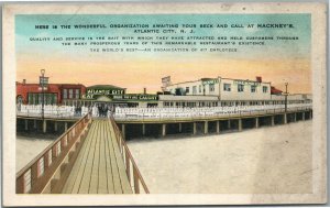 ATLANTIC CITY NJ HACKNEY'S RESTAURANT ADVERTISING ANTIQUE POSTCARD