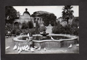 CA Mission San Juan Capistrano California Real Photo RPPC Postcard Pigeons