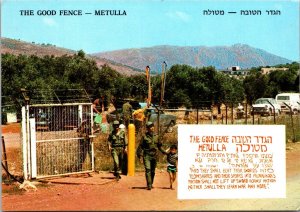 Good Fence Metulla Israel Postcard Postage Stamps not Postmarked
