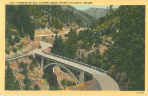 Oregon Canyon Creek Pacific Highway Pioneer Bridge Unused Linen