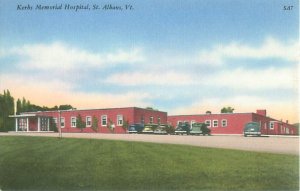 St Albans, VT Kerbs Memorial Hospital Linen Postcard