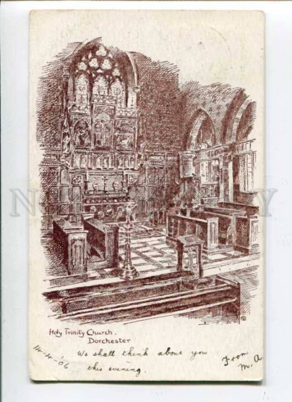 289420 UK Dorchester Holy Trinity Church Vintage 1906 year RPPC
