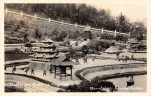 RPPC,CA California BERNHEIMER JAPANESE GARDEN~Battle Castle Nagoya 1929 Postcard