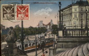 Prague Praha Czech Trolley Car 1922 Used Postcard