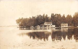 E47/ Fremont Lake Michigan Real Photo RPPC Postcard c1910 Martin's Boat Livery