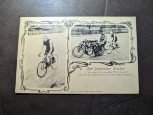 Mint Germany RPPC Bicycle Postcard Curt Rosenlocher Dresden Bike Rider