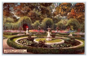 Round Garden Gunnersbury Park London UK Happy New Year Raphael Tuck Postcard W19
