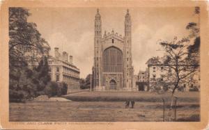 CAMBRIDGE UK KINGS AND CLARE FROM MEADOWS~REDIN & COMPANY PUBL POSTCARD