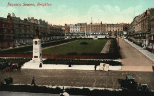 Vintage Postcard 1910's Regency Square Buildings Brighton Pictorial Centre Pub