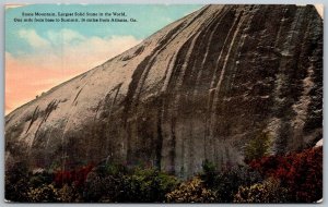 Atlanta Georgia c1910 Postcard Stone Mountain Largest Stone In The World