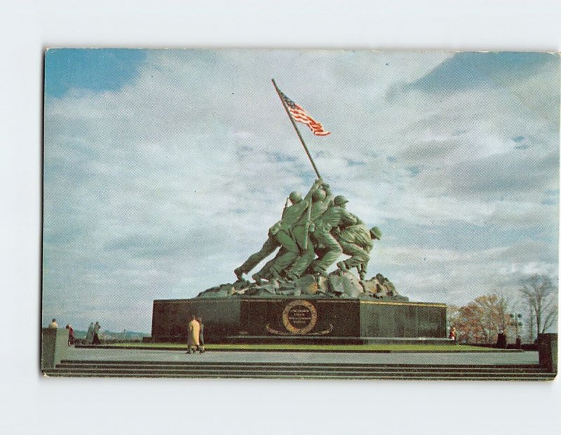 Postcard U. S. Marine Corps War Memorial, Arlington, Virginia