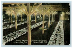 c. 1910 Banquet Dining Hall Inside View Silver Lake, OH. Postcard P15 