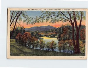 Postcard Mt. Mansfield And Lamoille River, Green Mts. Of Vermont 