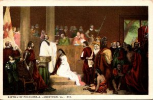 History Baptism Of Pocahontas Jamestown Virginia 1613