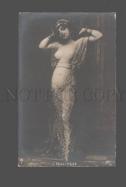 080431 Semi-Nude BELLY DANCER Woman SLAVE in HAREM vintage PC