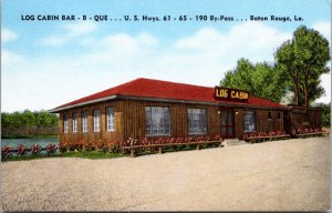 Linen PC Log Cabin Bar-B-Que US 61, 65, 190 By-Pass in Baton Rouge, Louisiana