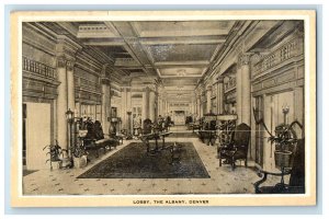 c1930's Interior View Lobby Of The Albany Denver Colorado CO Vintage Postcard