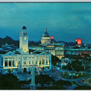 c1960s Singapore Victoria Memorial Concert Hall Night Downtown Exposure Vtg A227