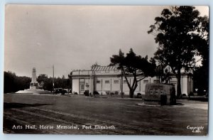 Gqeberha South Africa Postcard Arts Hall Horse Memorial c1910 RPPC Photo