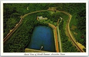 VINTAGE POSTCARD AERIAL VIEW OF THE HORSESHOE CURVE AT ALTOONA PENNA 1973