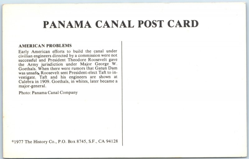 1977 Culebra Panama Canal Zone Postcard William Taft Goethals Engineers 1909