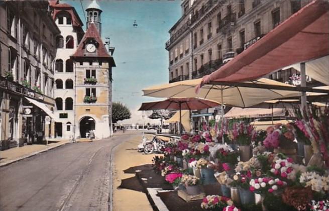 Switzerland Geneve Le marche aux fleurs du Molard 1955 Photo