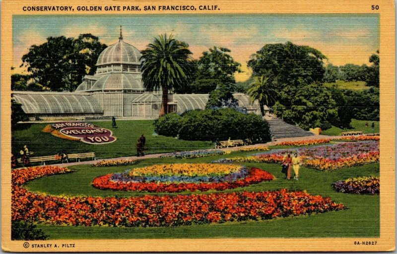 Vtg Conservatory Golden Gate Park San Francisco California CA Postcard
