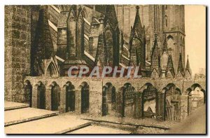 Old Postcard Cathedral Coutances pinnacles of the buttresses low arches north...