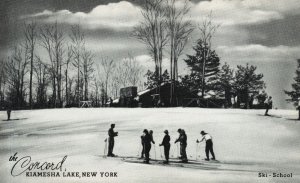 Vintage Postcard The Concord Ski-School Sports Adventure Kiamesha Lake New York