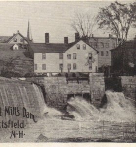 Undivided Back Postcard UDBP Pittsfield Mills Dam New Hampshire Very Old