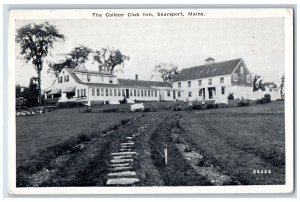 1930 The College Club Inn Scene & Restaurant Searsport Maine ME Posted Postcard 