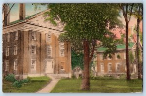 Yarmouth Maine Postcard North Yarmouth Academy Building 1946 Hand-Colored Posted